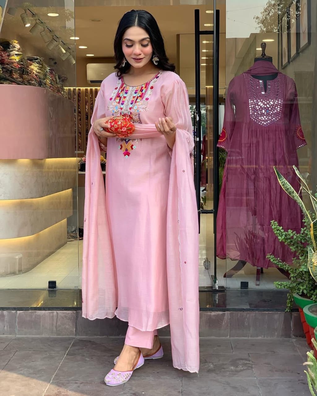 Blush Pink Embroidered Kurta Set